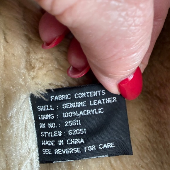 XOXO Womens Genuine Leather Bomber Jacket Brown Faux Fur Trim Aviator M 62051 - Picture 6 of 9